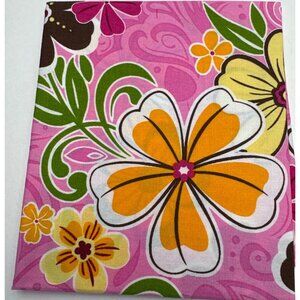 Floral Cotton Fabric Fat Quarter 18" x 22" Pink Orange Yellow Material Sewing